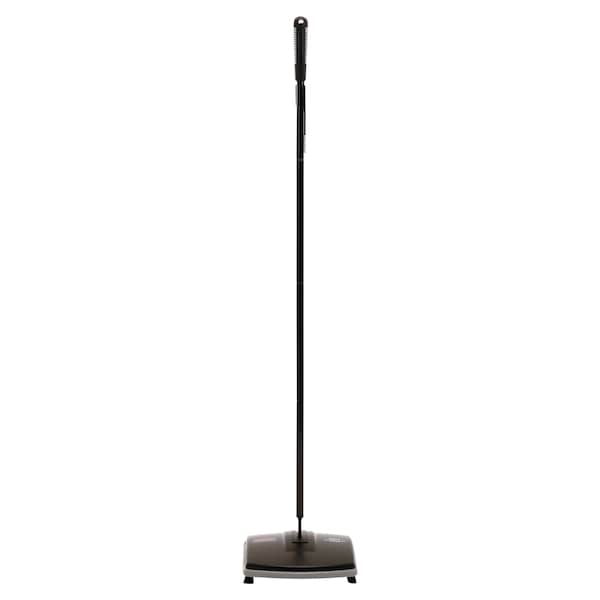 Floor & Carpet Sweeper, Plastic Bristles, 44 Handle, Black/Gray